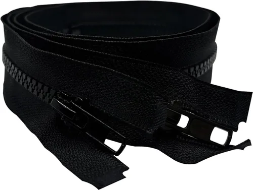 Miniatura 2 de ANPURZII 2 cremalleras separadoras #5 de 36 pulgadas para coser abrigos, cremalleras de plástico moldeado negro a granel (negro 36" 2 unidades)