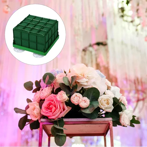 Miniatura 5 de Jaula de espuma floral para flores, soporte cuadrado de espuma para flores frescas, cuenco de mesa, centro de mesa, arreglo floral de 4.3 x 4.3 x