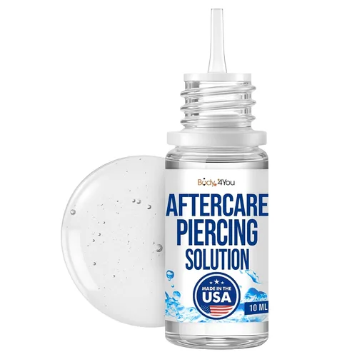 BodyJ4You Gotas para el cuidado posterior de piercings, solución salina, eliminación natural de protuberancias queloides, limpiador de perforación
