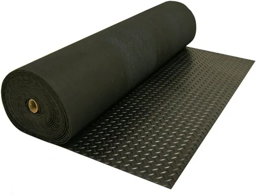 Miniatura 4 de Rollos de piso de goma de placa de diamante Rubber-Cal - 3 mm x 1.2 m x 0.3 m - Negro