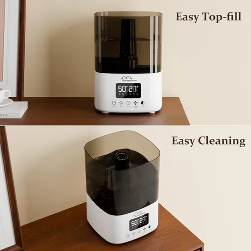 Miniatura 8 de Humidificadores inteligentes para dormitorio, humidificador de aire de niebla fría de 4L de llenado superior para habitación grande, control de Gris