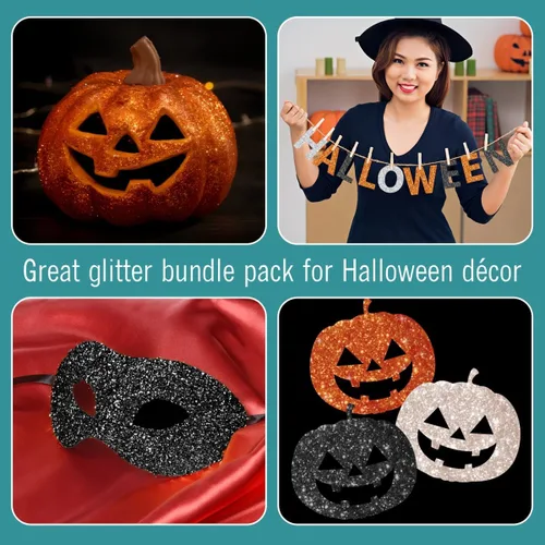 Miniatura 4 de Purpurina de Halloween a granel, purpurina fina para manualidades, resina y álbumes de recortes, paquete de 3 unidades, 1 libra/16 onzas cada