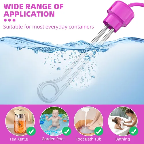 Miniatura 4 de Calentador de agua de inmersión de 1200 W, calentador de agua de cubo de acero inoxidable 304, calentamiento rápido para bañera, agua de piscina