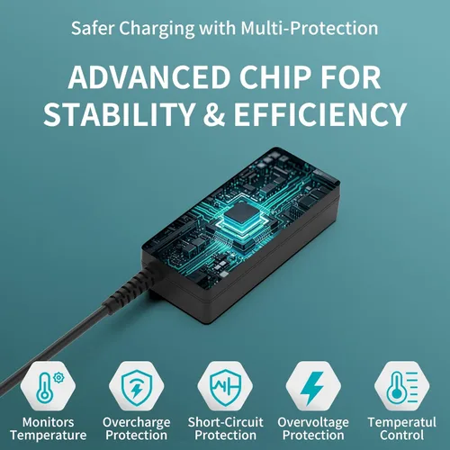 Miniatura 6 de Cargador USB C para laptop Lenovo ThinkPad Yoga ThinkBook Chromebook, adaptador de CA tipo C de 65 W/45 W con cable de alimentación para viajes