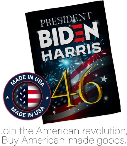 Miniatura 5 de Biden Harris Flag Juego de bandera de jardín President 46 con soporte de pared para votación patriótica, fiesta de té republicana demócrata
