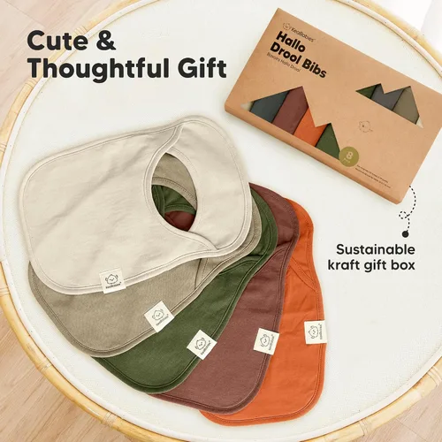 Miniatura 9 de KeaBabies Paquete de 8 baberos para bebés para niños y niñas - Baberos con capucha para bebés que babean y están en dentición, niños y niñas, recién