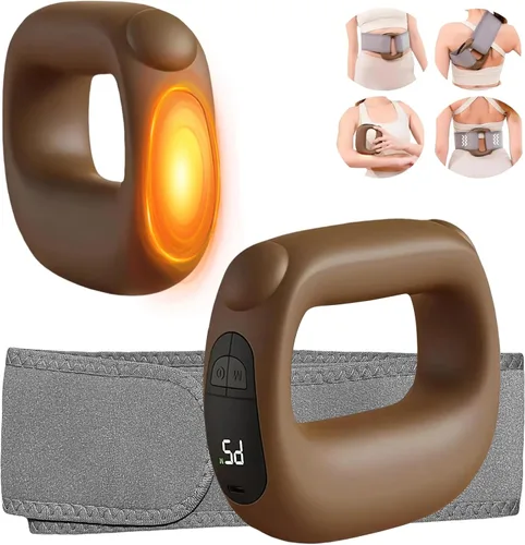 Miniatura 10 de Pistola de masaje muscular de percusión para tejidos profundos: con calor, intensidad y velocidad ajustables, supersilenciosa, recargable por USB-C