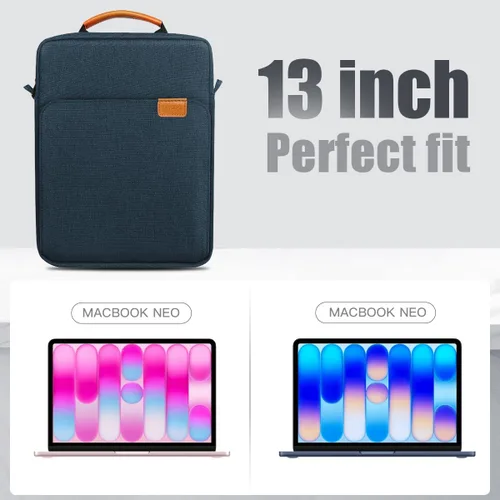 Miniatura 2 de TiMOVO Funda para laptop MacBook Neo de 13 pulgadas 2026 modelo A3404 con chip A18 Pro, funda de transporte con asa con correa para el hombro