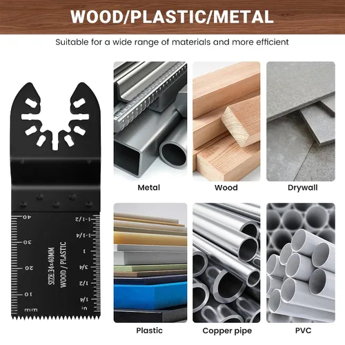 Miniatura 5 de 43 hojas de sierra oscilantes, kit multiherramienta premium para madera/metal/plástico, hojas de sierra de liberación rápida, compatible con Porter