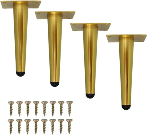 Miniatura 5 de WEICHUAN Patas rectas de repuesto de metal dorado para sofá, silla, otomana, sofá biplaza otomana, mesa auxiliar, patas de gabinete