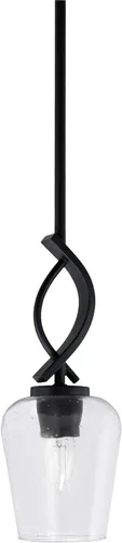 Miniatura 111 de Toltec Lighting Cavella Stem Colgado Mini colgante, acabado grafito, vidrio de muselina blanca de 4 pulgadas