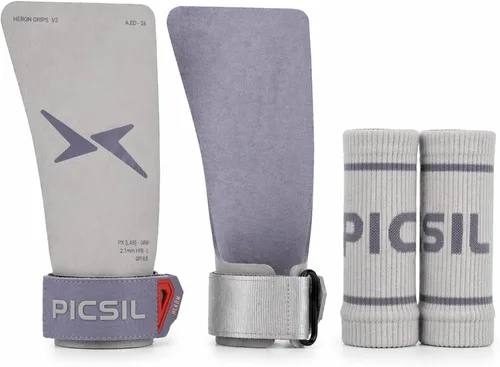 Miniatura 8 de PICSIL - Agarres Heron + Muñequeras + Bolsa de Transporte Protección Completa de las Manos para Crosstraining y Gimnasio Uso sin Tiza Agarre