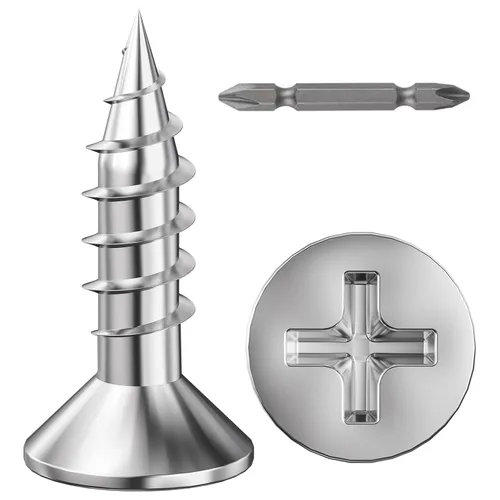 Miniatura 9 de Wensilon (300 piezas) #8x1 Tornillo de madera negro rápido metal autorroscante cabeza plana