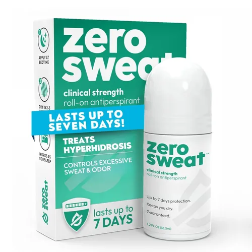 ZeroSweat Desodorante antitranspirante | Tratamiento de hiperhidrosis de resistencia clínica - Reduce la sudoración de las axilas 35.5 ml (1 paquete)