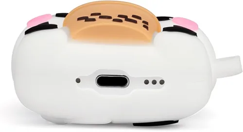 Miniatura 5 de Funda para AirPods 4, lindo Boba Tea Cow AirPods de 4ª generación (2024), divertido animal de dibujos animados 3D, protección resistente, cubierta