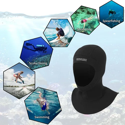 Miniatura 5 de Traje de neopreno con capucha de buceo para hombres y mujeres, buceo, esnórquel, kayak, natación, vela, piragüismo, surf, deportes acuáticos