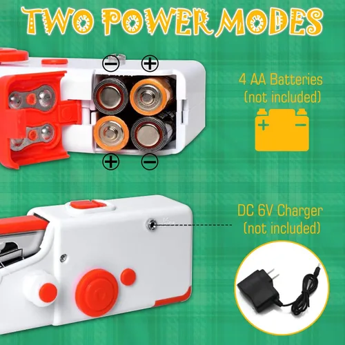 Miniatura 4 de Nupec Máquina de coser de mano, mini máquina de coser de mano portátil inalámbrica para principiantes, hogar y viajes, reparaciones rápidas