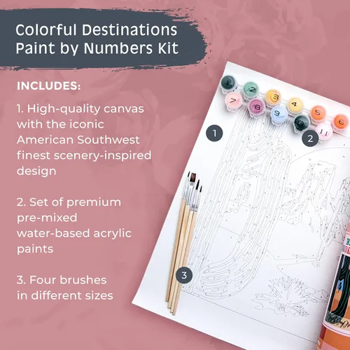 Miniatura 2 de Pink Picasso Kits de pintura de destinos coloridos por números para adultos y adolescentes Kits únicos de pintura de lienzo para bricolaje Kit
