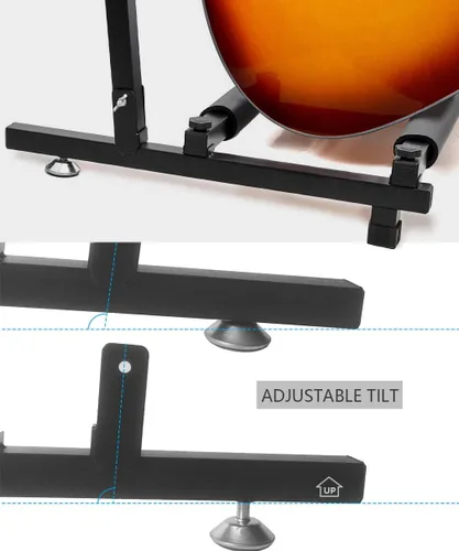 Miniatura 7 de Soporte de bajo para múltiples guitarras con soporte plegable (5 espacios)