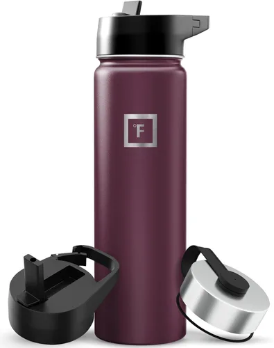 Miniatura 58 de IRON °FLASK Frasco de hidratación para acampar y senderismo con pajilla, botella de agua deportiva de acero inoxidable con aislamiento de boca