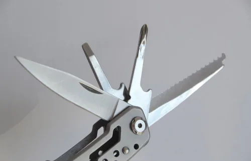 Miniatura 3 de Multitool 12 en 1 Alicates de acción de resorte de acero inoxidable, multiherramienta con clip de bolsillo, reparación de destornilladores