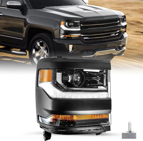 Miniatura 22 de SOCKIR Conjunto de faros delanteros HID/Xenon para Chevy Silverado 1500/2019 Chevy Silverado 1500/2019 Chevy Silverado 1500 LD 2016 2017 2018