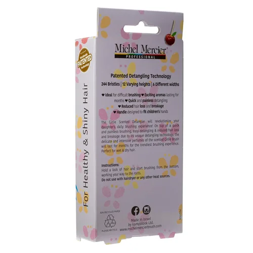 Miniatura 3 de Michel Mercier The Girlie - Cepillo desenredante perfumado, cepillo de cabello infantil indoloro para cabello brillante, cabello grueso y rizado