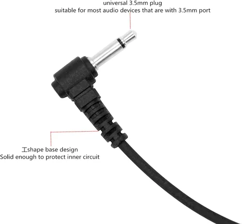 Miniatura 2 de WODASEN Auricular de 0.138 in solo escucha 1 pin receptor de tubo acústico Walkie Talkies Auriculares de vigilancia para radios bidireccionales