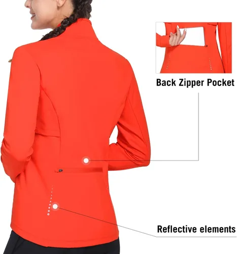 Miniatura 2 de BALEAF Chaqueta de forro polar para mujer, resistente al agua, cremallera completa, para invierno, clima frío, chaquetas térmicas para entrenamiento