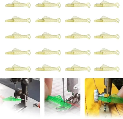 Enhebrador de agujas para máquina de coser, tipo boca de pescado, nueva aguja para máquina de coser, enhebradores de agujas de bricolaje, Amarillo
