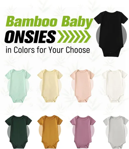 Miniatura 6 de DEFAHN 2 unids de bambú bebé mamelucos unisex Onsies sólido manga corta bebé body 0-24 meses