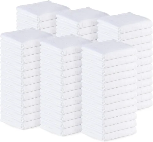 Miniatura 17 de Utopia Kitchen Paquete de 6 toallas blancas de 28 x 28 pulgadas, 100% algodón para limpiar y secar, paños de cocina altamente absorbentes Blanco