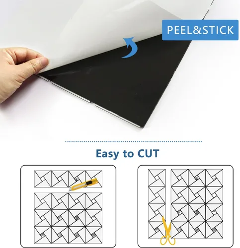 Miniatura 7 de Vamos Tile Azulejo de protección contra salpicaduras para despegar y pegar, azulejos de PVC blanco puro para salpicaduras de cocina y baño, molino