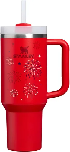 Miniatura 108 de Stanley Quencher H2.0 - Vaso de acero inoxidable con asa, pajilla y tapa FlowState giratoria de 3 posiciones; aislamiento térmico, sin BPA; apto