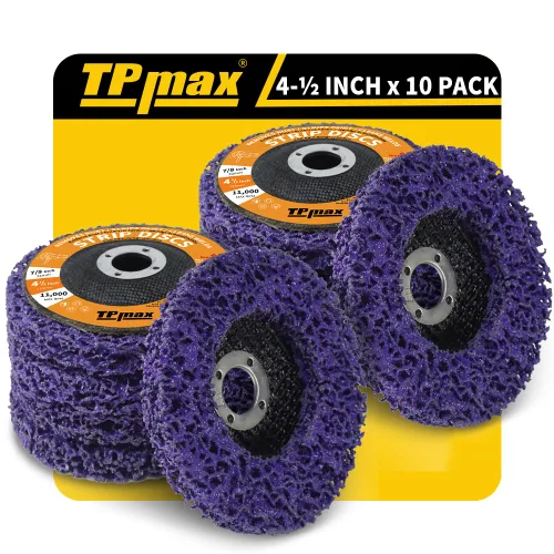 Miniatura 10 de TPmax Rueda eliminadora de óxido de discos de 4-1/2 pulgadas x 7/8 pulgadas, rueda de tira de polietileno para quitar pintura y oxidación, disco