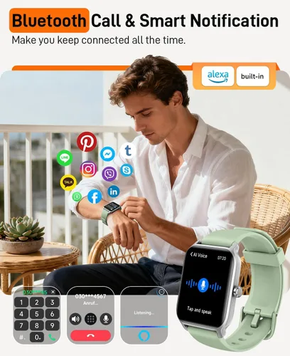 Miniatura 2 de Relojes inteligentes para mujeres y hombres, 2025 Smartwatch de 1.85" con Alexa, rastreador de fitness, reloj inteligente compatible con Android