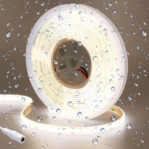 Miniatura 16 de GOMING Tira de luz LED COB de 32.8 ft/32.8 pies, 24 V, impermeable, IP65, blanco cálido, 3000 K, brillo uniforme, 3840 LED, CRI 93+, cinta de luces