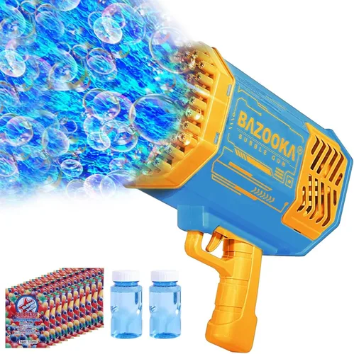 Ametralladora de burbujas para niños, pistola de burbujas con luces coloridas y miles de burbujas, juguete al aire libre, fiesta de cumpleaños,