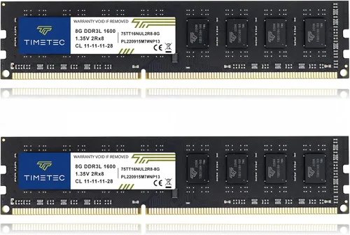 Miniatura 13 de Timetec Premium - Kit de memoria RAM de 16 GB (2 x 8 GB) DDR3L / DDR3 1600 MHz (DDR3L-1600) PC3L-12800 / PC3-12800 no ECC sin búfer 1.35 V/1.5 V