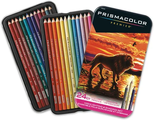 Prismacolor Premier - Lápices de colores de núcleo suave, juego de resaltado vibrante y sombreado, paquete de 24