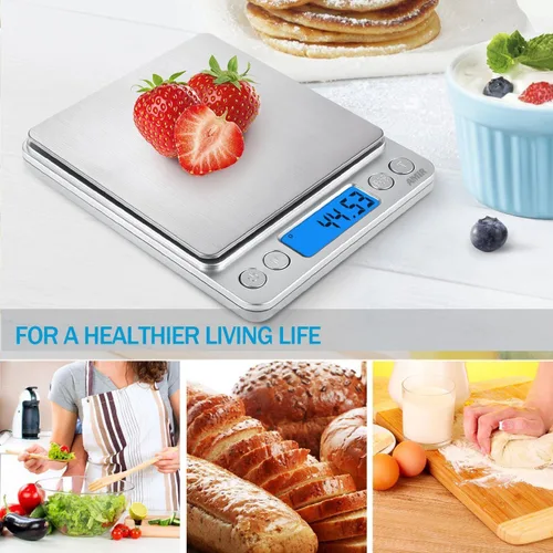 Miniatura 2 de (Actualizada) AMIR Báscula Digital de Cocina, 500g Báscula Mini de Bolsillo para Joyería, Báscula de Alimentos, Báscula de Café, Pantalla LCD