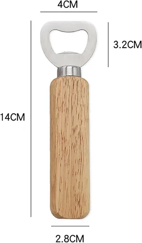 Miniatura 2 de 2 abrebotellas con mango de madera, abrebotellas de aleación de 5.5 pulgadas se utilizan para fiestas, vida diaria, viajes y buenos regalos