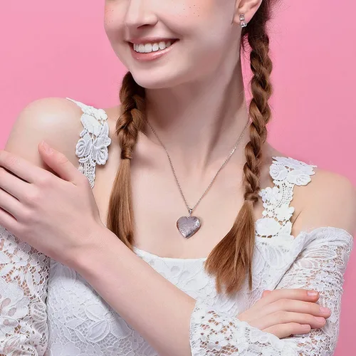 Miniatura 5 de YOUFENG - Collar de relicario que guarda fotos. Collares de relicarios de flores. Colgante bañado en oro de 18 quilates. Regalos para mujeres Niña