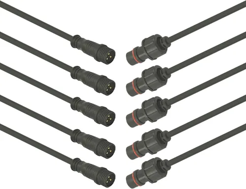 Miniatura 11 de Conector impermeable de 2 cables, conector LED macho hembra de 16 AWG de 2 pines con cable de extensión IP65, 7.9 in para automóvil, tira de luces
