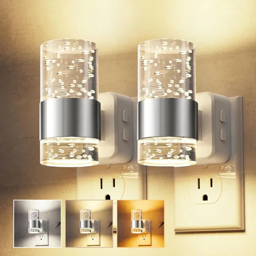 Miniatura 29 de L LOHAS LED Luz nocturna, luces nocturnas de burbujas enchufables a la pared, 3000 K/4000 k/5000 K, luz nocturna de temperatura de color ajustable