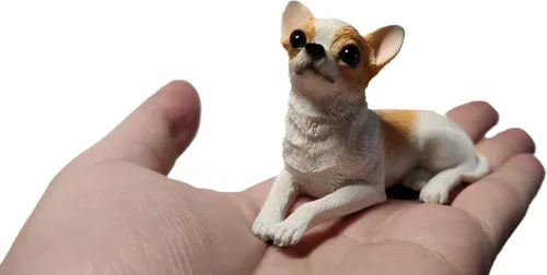 Miniatura 11 de 1 mini estatuilla de resina de Chihuahua de 2 pulgadas, mini regalos conmemorativos para perros, figuras de perro, decoración de automóvil, Negro