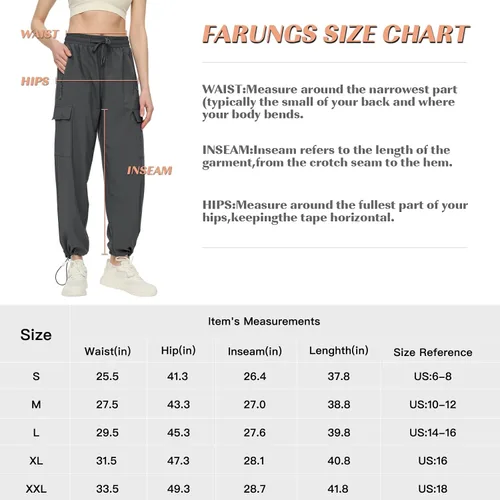 Miniatura 6 de Pantalones cargo de secado rápido, ligeros, tácticos, con 5 bolsillos, para mujer, cintura elástica y resistentes al agua