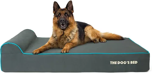 Miniatura 15 de The Dog's Bed - Cama Ortopédica para Perros con Reposacabezas XL Negra de Felpa, Espuma Viscoelástica, Alivio del Dolor para Artritis, Displasia