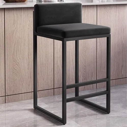Miniatura 10 de Juego de 1/2 taburetes de bar, sillas de bar tapizadas de terciopelo con reposapiés, taburetes de encimera de cocina, marco de hierro de metal negro
