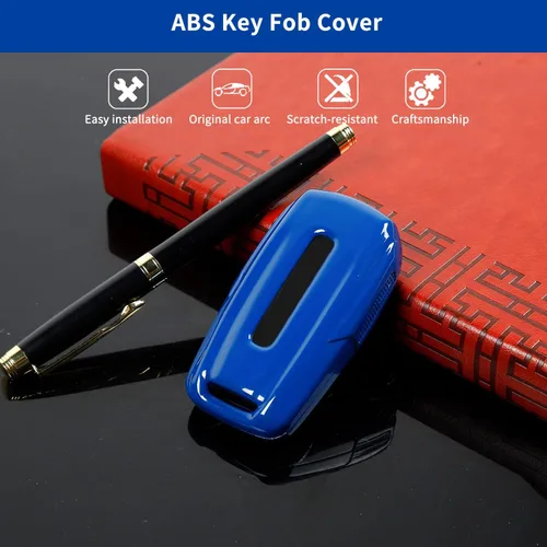 Miniatura 3 de Funda de llavero ABS para Dodge RAM 1500 2500 3500 2018-21023, carcasa protectora de llavero inteligente sin llave (azul)